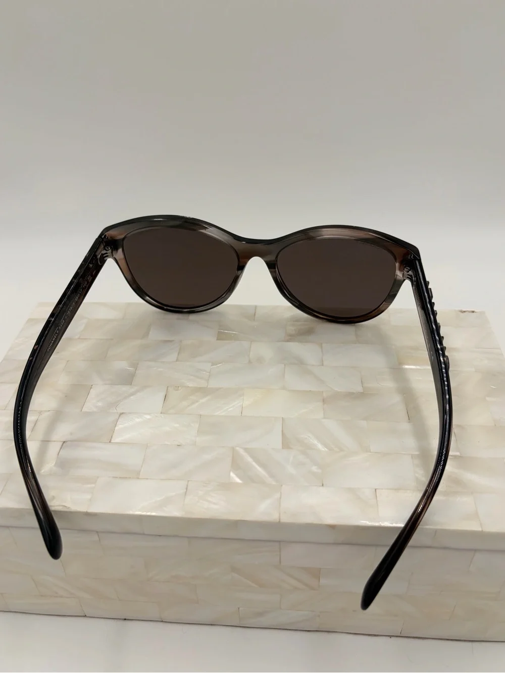 CHANEL Pantos Logo Smoke Brown Rounded Cat-Eye Sunglasses 5458-A